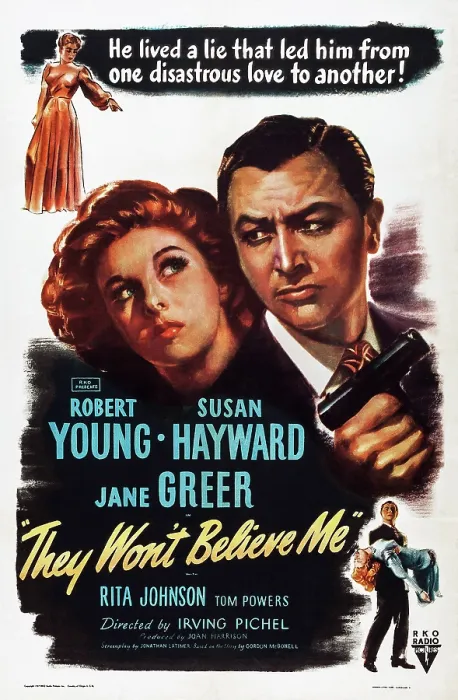 Framed Print : THEY WON'T BELIEVE ME, l-r: Susan Hayward, Robert Young on poster art, 1947 Framed Print : THEY WON'T BELIEVE ME, l-r: Susan Hayward, Robert Young on poster art, 1947