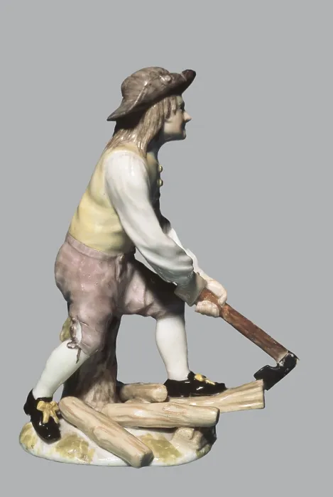 Framed Print : Woodcutter (18th c.). Rococo. China  /  Porcelain. Proc: GERMANY. Frankenthal. AISA / Everett Collection**US SALES ONLY**