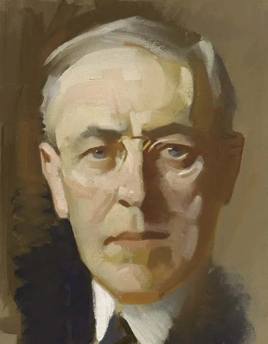 Framed Print : Woodrow Wilson, 27th President of the United States, served two terms from 1913-1921. His second term was consumed by management of World War 1 and the post war peace conferences Framed Print : Woodrow Wilson, 27th President of the United States, served two terms from 1913-1921. His second term was consumed by management of World War 1 and the post war peace conferences
