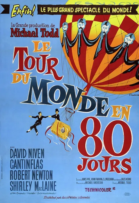 Framed Print : AROUND THE WORLD IN 80 DAYS, (aka LE TOUR DU MONDE EN 80 JOURS, aka AROUND THE WORLD IN EIGHTY DAYS), French poster, 1956 Framed Print : AROUND THE WORLD IN 80 DAYS, (aka LE TOUR DU MONDE EN 80 JOURS, aka AROUND THE WORLD IN EIGHTY DAYS), French poster, 1956