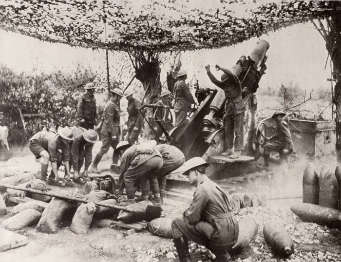 Framed Print : World War 1. Australians firing a 9.2 inch Howitzer out of the Ypres salient during the Battle of Passchendaele. I threw a 380 lb. shell up to 26, 000 yards (14.7 miles) Framed Print : World War 1. Australians firing a 9.2 inch Howitzer out of the Ypres salient during the Battle of Passchendaele. I threw a 380 lb. shell up to 26, 000 yards (14.7 miles)