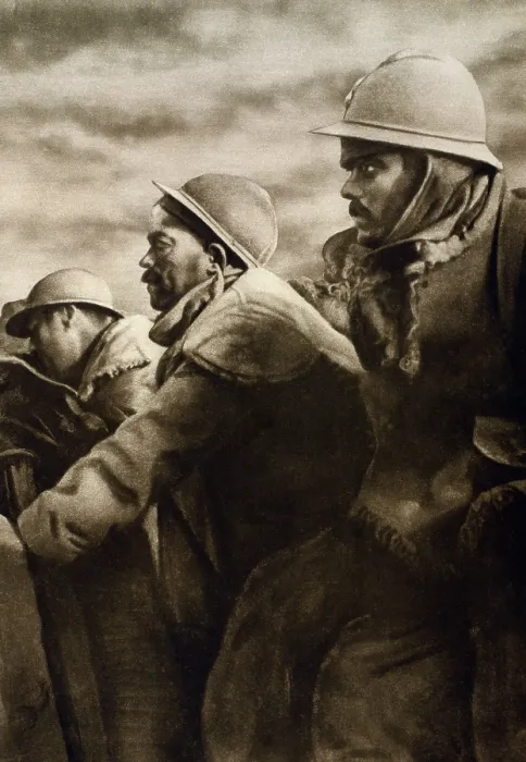 Framed Print : World War 1: the Battle of Verdun. French soldiers in a front line trench during the Battle of Verdun. 1916. (BSLOC_2013_2_2)