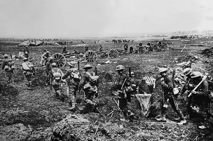 Framed Print : World War 1. British Empire forces grouping near Arras to attack German defenses