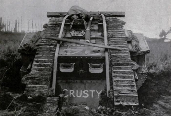 Framed Print : World War 1. British Mark IV Tank named Crusty prior to battle of Cambrai. 1917. (BSLOC_2013_1_150)