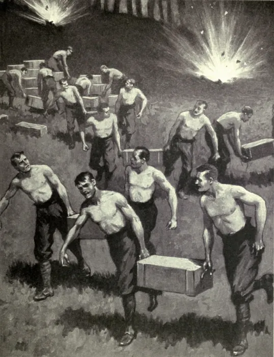 Framed Print : World War 1. British soldiers moving ammunition from German fire during the Battle of the Marne. Sept 5-9, 1914 Framed Print : World War 1. British soldiers moving ammunition from German fire during the Battle of the Marne. Sept 5-9, 1914