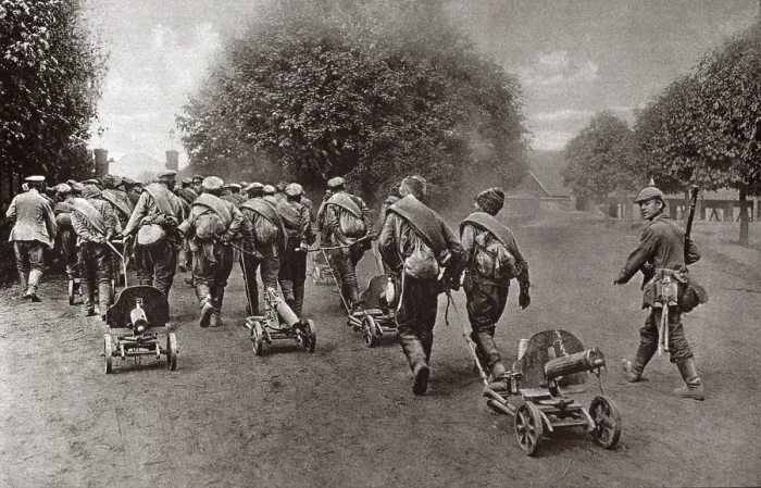 Framed Print : World War 1. Captured near Lubin, Russian prisoners pull their captured machine guns under German guard. They will be sent to a prison camp in the interior of Germany. Ca. 1914-15 Framed Print : World War 1. Captured near Lubin, Russian prisoners pull their captured machine guns under German guard. They will be sent to a prison camp in the interior of Germany. Ca. 1914-15