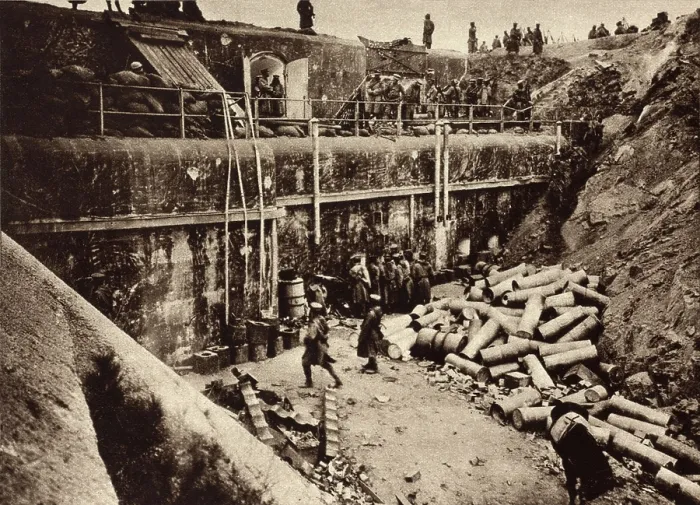 Framed Print : World War 1 in East Asia. Interior of the fortress of Iltis at Tsingtao, China, after it had been destroyed by British and Japanese shells