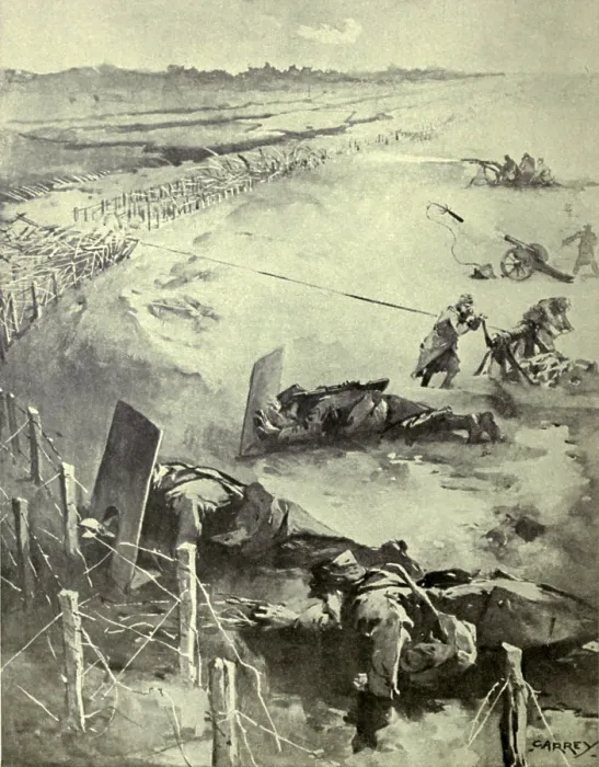 Framed Print : World War 1. French troops using various tactics to overcome the enemy's barbed wire defenses