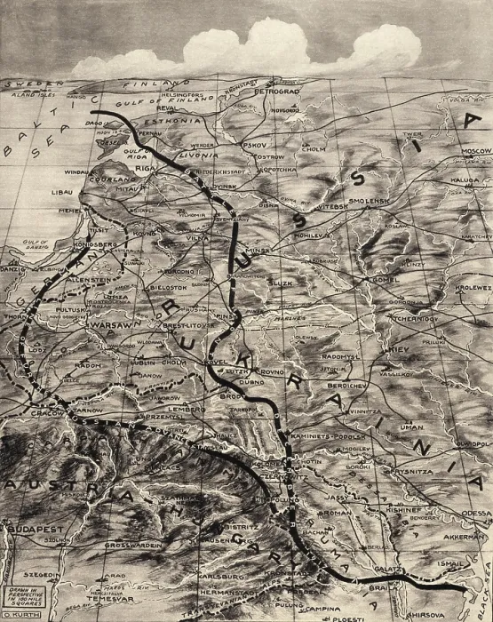 Framed Print : World War 1. Map of operations on the Eastern Front from 1914-1918. Left line marks the furthest advance west of the Russian Armies Framed Print : World War 1. Map of operations on the Eastern Front from 1914-1918. Left line marks the furthest advance west of the Russian Armies