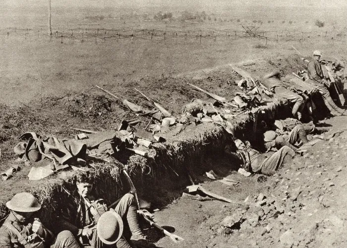 Framed Print : World War 1: Meuse-Argonne Offensive. American troops take a break from trench digging during the final Allied battle to drive German armies out of France. U.S Framed Print : World War 1: Meuse-Argonne Offensive. American troops take a break from trench digging during the final Allied battle to drive German armies out of France. U.S