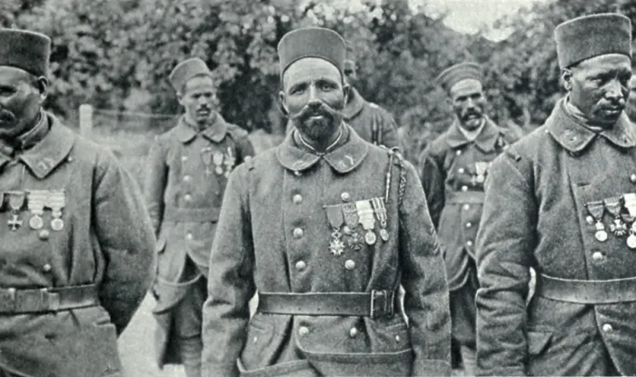 Framed Print : World War 1 Moroccan tirailleur (skirmisher) soldiers, wearing Legion of Honor. 1917