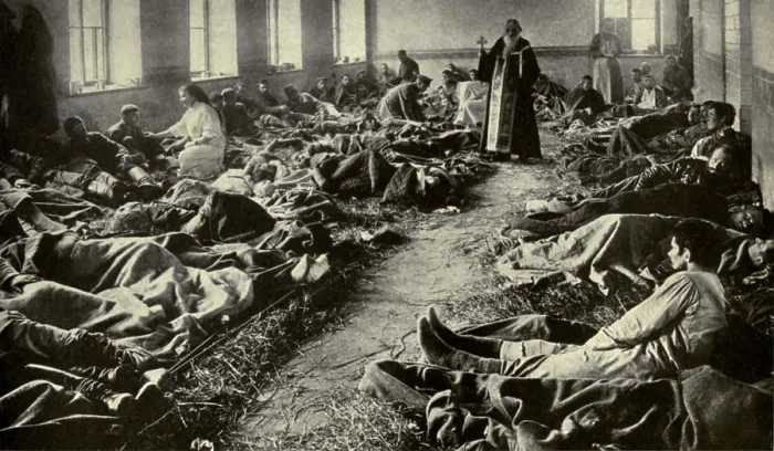 Framed Print : World War 1. Russian soldiers wounded at Dunajec Framed Print : World War 1. Russian soldiers wounded at Dunajec