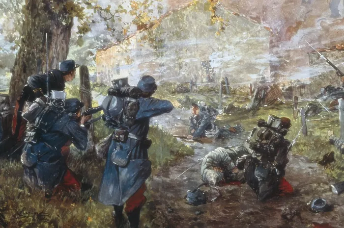 Framed Print : World War I (1914-1918). Western Front. Fight between French and German troops near Arras, France. 1915. Drawing. - Iberfoto / Everett Collection (374762)**US SALES ONLY**