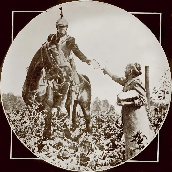 Framed Print : World War I, bread for a French soldier in Belgium, circa 1914-1918