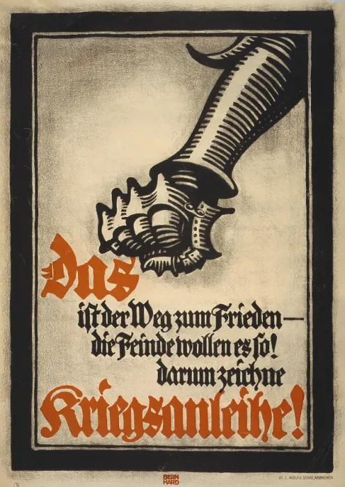 Framed Print : World War I, German poster depicting a clenched ironclad fist, That's the way to peace-The enemy wants it that way Framed Print : World War I, German poster depicting a clenched ironclad fist, That's the way to peace-The enemy wants it that way