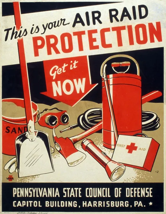 Framed Print : World War II. This is your air raid protection Get it now