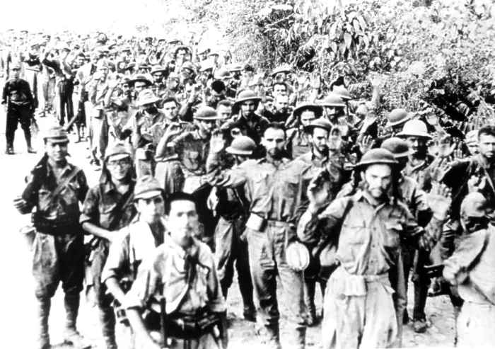 Framed Print : World War II, American P.O.W.s with Japanese captors, 01 / 28 / 1944.. Courtesy: CSU Archives / Everett Collection Framed Print : World War II, American P.O.W.s with Japanese captors, 01 / 28 / 1944.. Courtesy: CSU Archives / Everett Collection