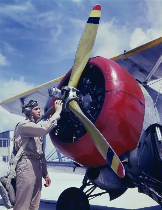 Framed Print : World War II, Cadet Thanas, at the Naval Air Base, photograph by Howard R. Hollem, Corpus Christi, Texas, 1942