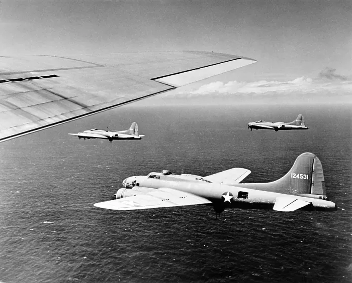 Framed Print : World War II, U.S. airplanes flying, circa 1940-1946