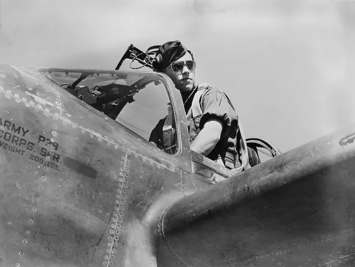 Framed Print : World War II, U.S. pilot, circa 1940-1946 Framed Print : World War II, U.S. pilot, circa 1940-1946