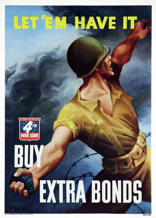 Framed Print : World War II War Bonds poster art, 1943 Framed Print : World War II War Bonds poster art, 1943