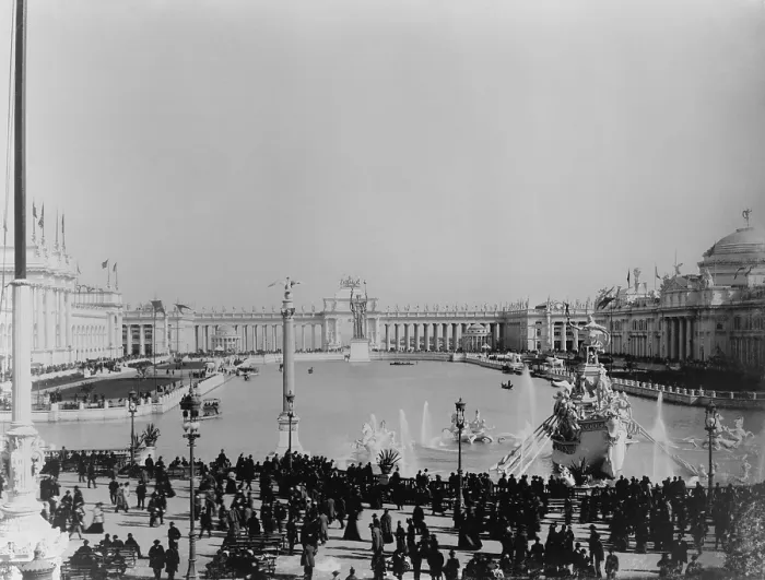 Framed Print : WORLD'S COLUMBIAN EXPOSITION, Chicago 1893. Architects by Daniel Burnham and Frederick Law Olmsted, used Beaux Arts classical architecture and decorative styles