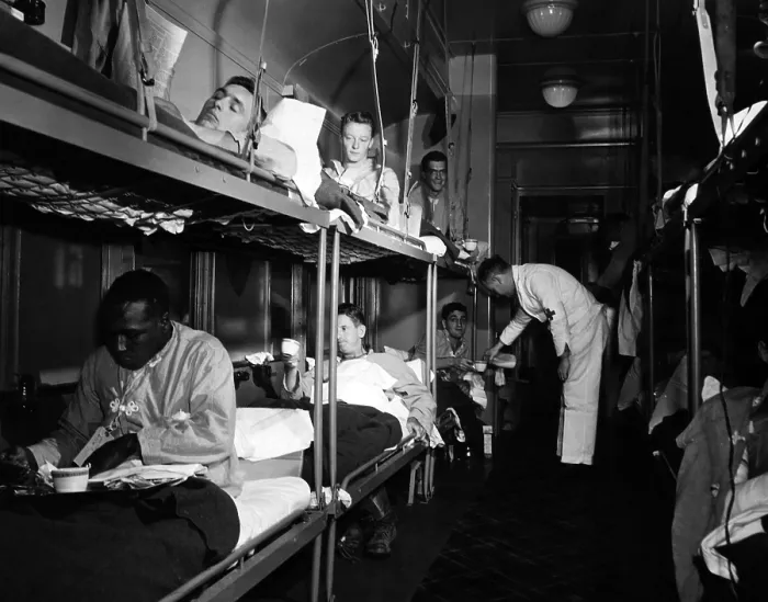 Framed Print : The wounded being cared for aboard the hospital train, December 8, 1943. Courtesy: CSU Archives / Everett Collection Framed Print : The wounded being cared for aboard the hospital train, December 8, 1943. Courtesy: CSU Archives / Everett Collection