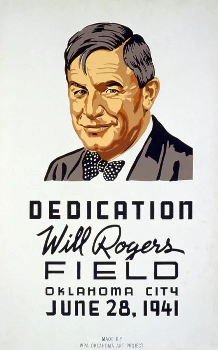 Framed Print : WPA Artists Project poster commemorating the dedication, Will Rogers Field, Oklahoma City, June 28, 1941 Framed Print : WPA Artists Project poster commemorating the dedication, Will Rogers Field, Oklahoma City, June 28, 1941