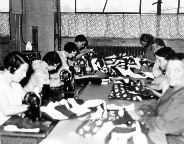 Framed Print : WPA Seamstresses making flags, Grand Rapids, Michigan, 1937.. Courtesy: CSU Archives  /  Everett Collection
