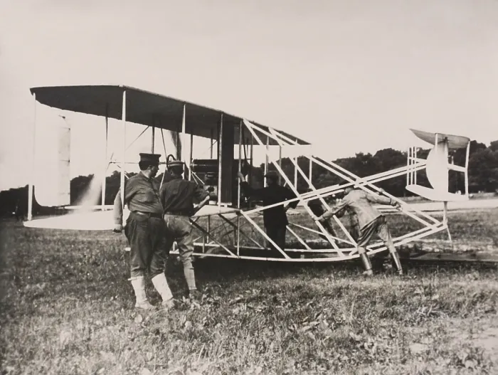 Framed Print : Wright Model A airplane on the field for Army flight trials at Fort Meyer, Virginia, in 1908