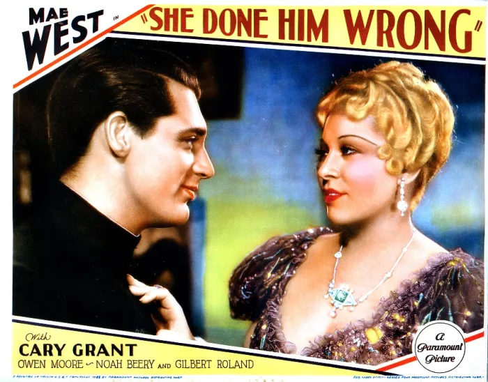 Framed Print : SHE DONE HIM WRONG, from left, Cary Grant, Mae West, 1933