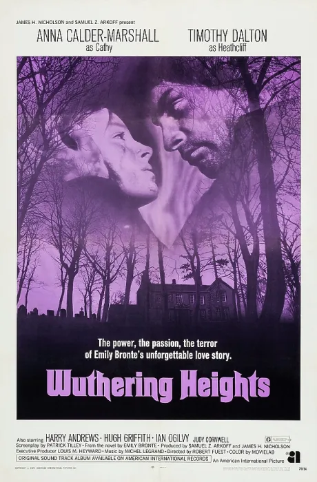 Framed Print : WUTHERING HEIGHTS, US poster art, from left: Anna Calder-Marshall, Timothy Dalton, 1970