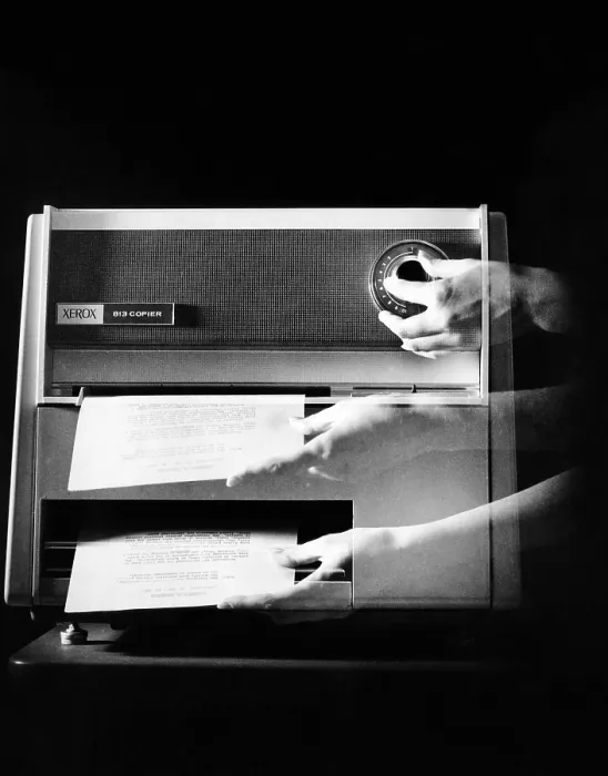 Framed Print : Xerox 813, the first desktop plain-paper copiers introduced in 1963. Multiple exposure product shot. Sept. 25, 1963. (CSU_ALPHA_1396) CSU Archives / Everett Collection