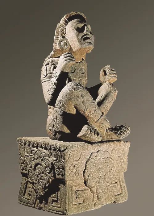 Framed Print : Xochipilli. Mexica deity of love, games, beauty, dance, flowers, maize, pleasure, arts and songs. Postclassic period (1325-1521). Aztec art. Sculpture on rock. MEXICO