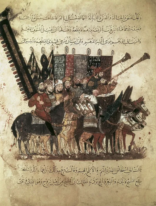 Framed Print : Yahya ibn Mahmud al-Wasiti; Hariri, al-, Of Basra (1054-1122). 'The Maqamat' (The Assemblies of al-Hariri), characteristic genre of the medieval arabic literature