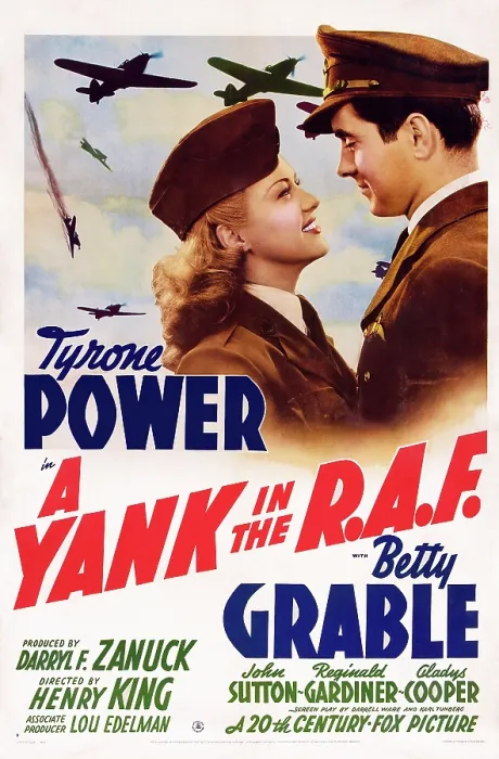 Framed Print : A YANK IN THE R.A.F. l-r: Betty Grable, Tyrone Power on poster art, 1941. TM and Copyright 20th Century Fox Film Corp. All rights reserved. / courtesy Everett Collection