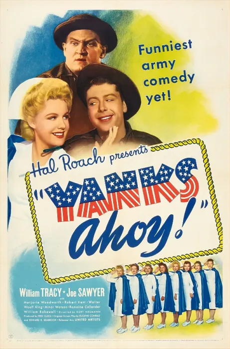 Framed Print : YANKS AHOY, US poster, from top: Joe Sawyer, Marjorie Woodworth, William Tracy, 1943