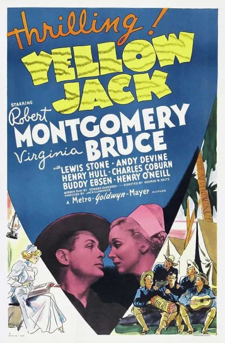 Framed Print : YELLOW JACK, US poster art, from left: Robert Montgomery, Virginia Bruce, 1938