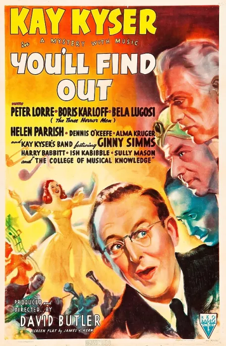 Framed Print : YOU'LL FIND OUT, US poster, from top: Boris Karloff, Bela Lugosi, Peter Lorre, Kay Kyser, 1940 Framed Print : YOU'LL FIND OUT, US poster, from top: Boris Karloff, Bela Lugosi, Peter Lorre, Kay Kyser, 1940