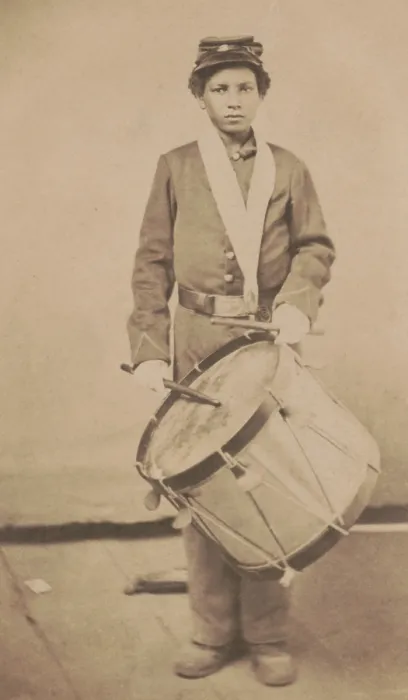 Framed Print : Young African American drummer boy for 78th Colored Troops Infantry, in uniform with drum, 1864-65 Framed Print : Young African American drummer boy for 78th Colored Troops Infantry, in uniform with drum, 1864-65