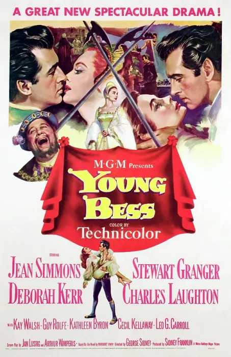 Framed Print : YOUNG BESS, Stewart Granger, Deborah Kerr, Jean Simmons, Charles Laughton, 1953