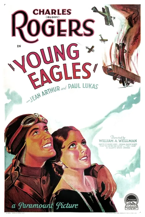 Framed Print : YOUNG EAGLES, US poster art, from left: Charles Buddy Rogers, Jean Arthur, 1930