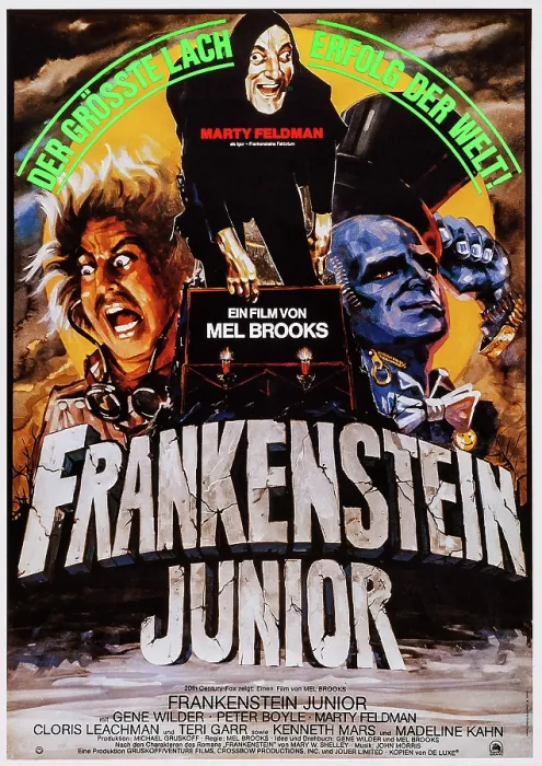 Framed Print : YOUNG FRANKENSTEIN, (aka FRANKENSTEIN JUNIOR), German poster art, from left: Gene Wilder, Marty Feldman, Peter Boyle, 1974. TM & Copyright 20th Century Fox Film Corp