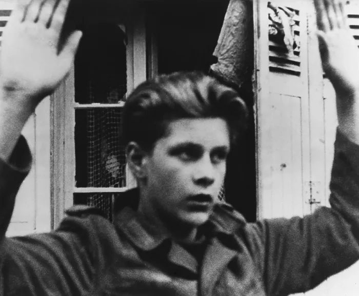Framed Print : Young German POW captured in France in 1944 during World War 2. (BSLOC_2013_14_293)
