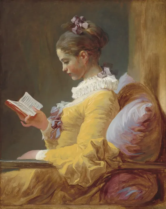 Framed Print : Young Girl Reading, by Jean-Honore Fragonard, c. 1770, French painting, oil on canvas
