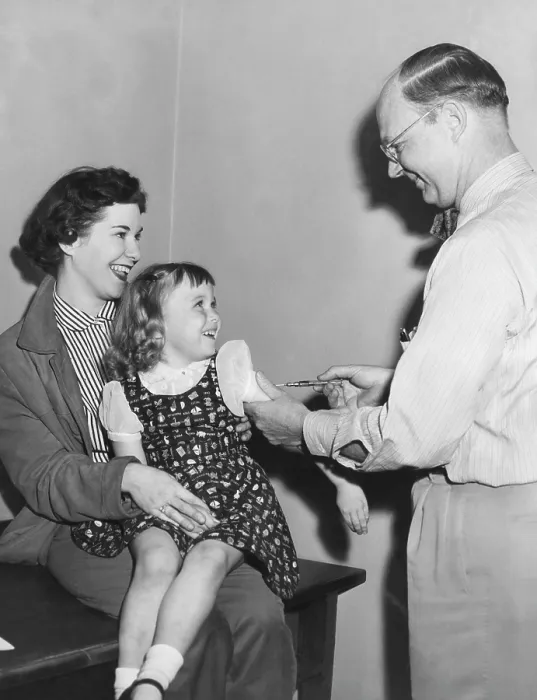 Framed Print : A young girl receiving a vaccine, circa 1950s. Courtesy: CSU Archives / Everett Collection Framed Print : A young girl receiving a vaccine, circa 1950s. Courtesy: CSU Archives / Everett Collection
