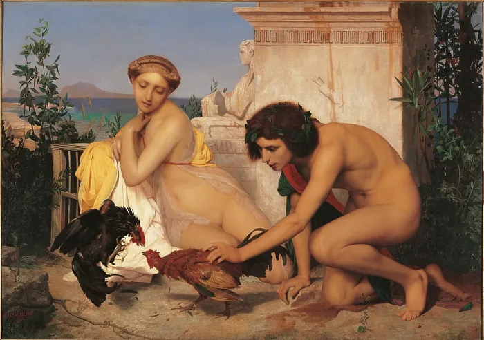 Framed Print : Young Greeks, by Unknown Artist, 1846, 19th Century, oil on canvas, cm 143 x 204 - France, Ile de France, Paris, Muse dOrsay, RF88. All