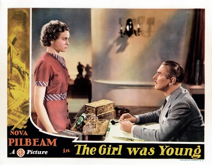 Framed Print : YOUNG AND INNOCENT, (aka THE GIRL WAS YOUNG), lobbycard, from left: Nova Pilbeam, Percy Marmont, 1937 Framed Print : YOUNG AND INNOCENT, (aka THE GIRL WAS YOUNG), lobbycard, from left: Nova Pilbeam, Percy Marmont, 1937