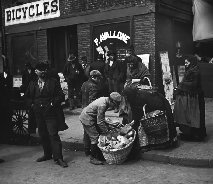 Framed Print : Young Italian bread peddlers, Mulberry St. New York, c. 1900 Framed Print : Young Italian bread peddlers, Mulberry St. New York, c. 1900