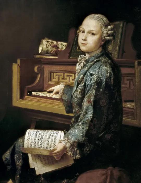 Framed Print : Young Man at the Clavichord. 1767. Portrait identified at the beginning as a portrait of Mozart, work of Duplessis. Anonymous from the French School. Oil on canvas. FRANCE. Paris Framed Print : Young Man at the Clavichord. 1767. Portrait identified at the beginning as a portrait of Mozart, work of Duplessis. Anonymous from the French School. Oil on canvas. FRANCE. Paris